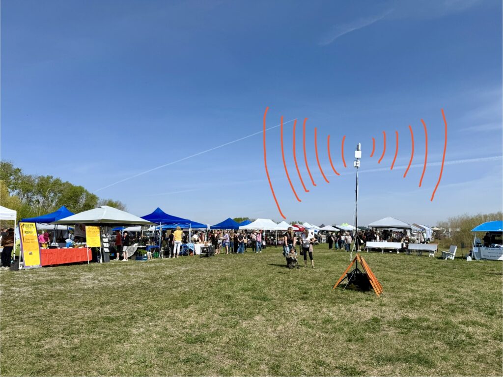 Getting high speed internet at a remote outdoor market so vendors can transact